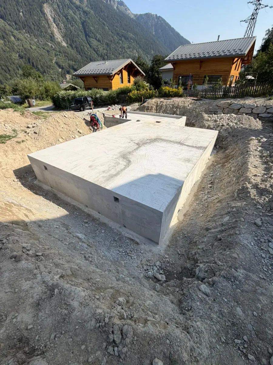 Fondations béton réalisées par KF CONSTRUCTIONS en Savoie